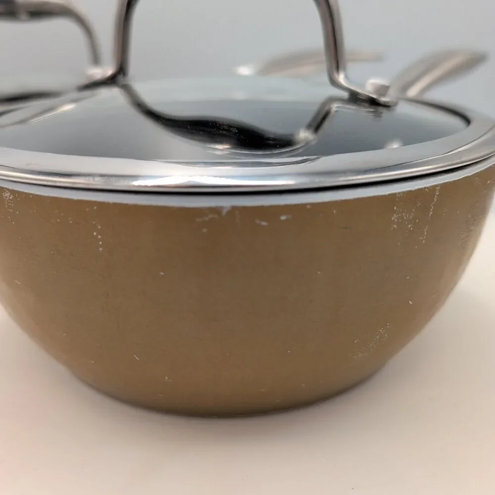 Vintage Lagostina Diamond Collection 16cm & 18cm Saucepans Champagne Retired - Picture 2 of 14
